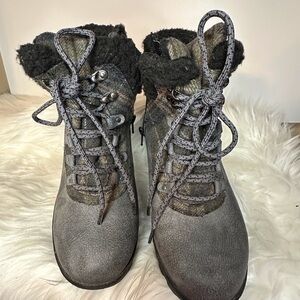 JBU Gray Winter Boots with Durable Rubber Sole